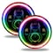 Oracle Lighting Sealed Beam 7 Round Black Bezel Housing ColorSHIFT Halo Set Of 2 5769-334 - alternate 2